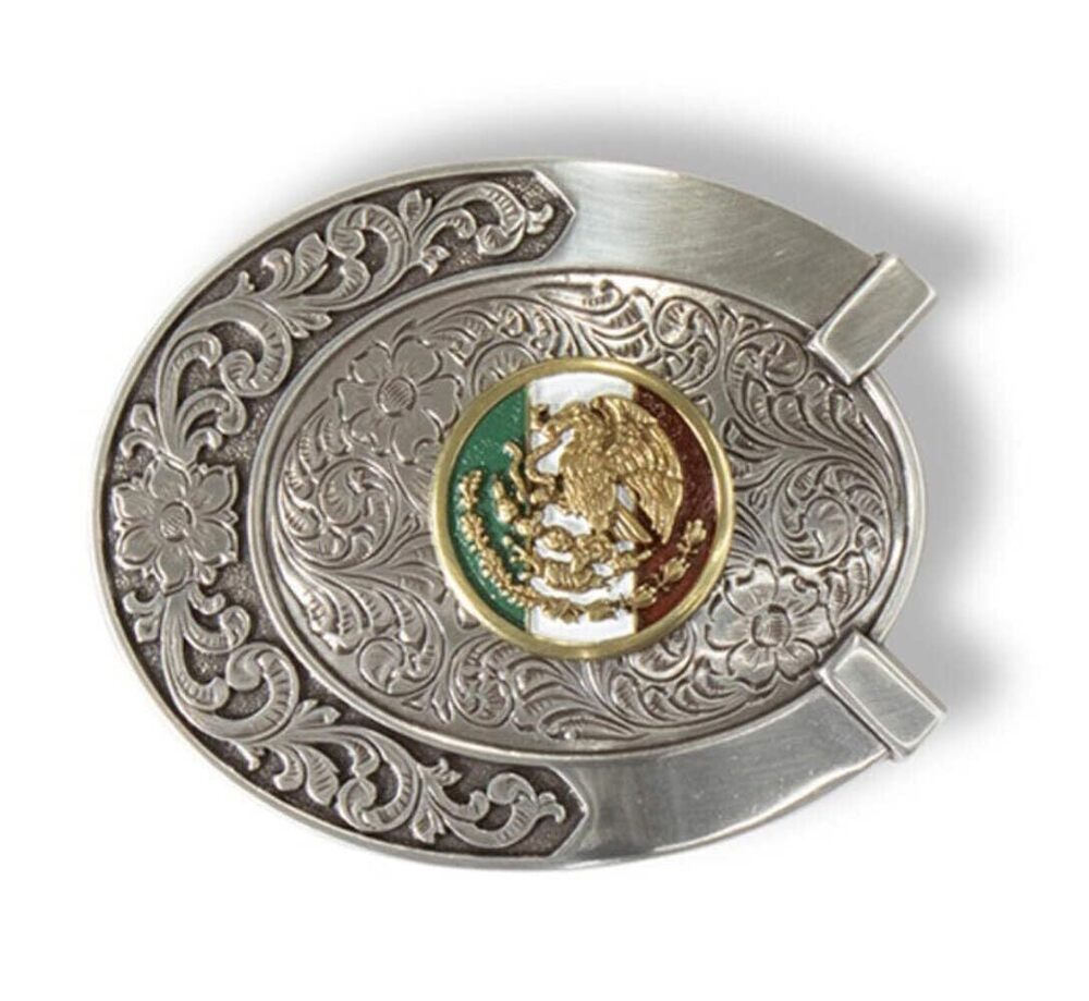 5651 Mexico Flag Belt Buckle - Western Cowboy Vintage Pattern Belt Buckle
